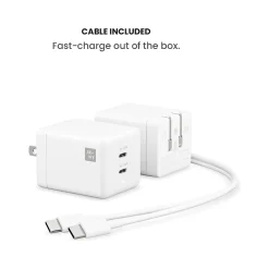 USB Type-C Dual Wall Charger, White (JWCG265WH)<JOURNEY Outlet