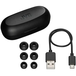Gumy True Wireless Earbuds with Microphone, Bluetooth, Black (HAA7TBU)<JVC