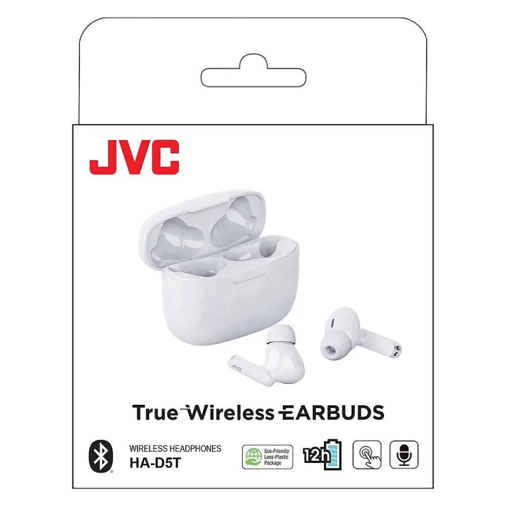 Ultra-Compact True Wireless Earbuds with Charging Case, Bluetooth, Coconut White (HAD5TW)<JVC Best