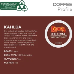 Kahlua Original Blend Coffee Keurig® K-Cup® Pods, Light Roast, 24/Box (PB4141)
