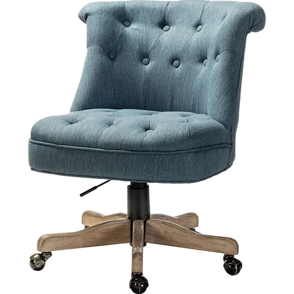 Office Chairs*Karat Home Armless Fabric Swivel Task Chair, Blue (HOFMSY0096-BLUE)