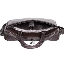 Roger Laptop Briefcase, Brown Faux Leather (22601BROWN)<Karla Hanson New