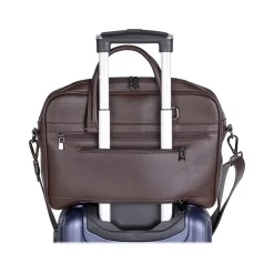 Roger Laptop Briefcase, Brown Faux Leather (22601BROWN)<Karla Hanson New