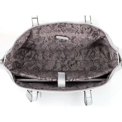 Tanya Gray Vegan Leather Tote Bag, Medium (21804GREY)<Karla Hanson Discount