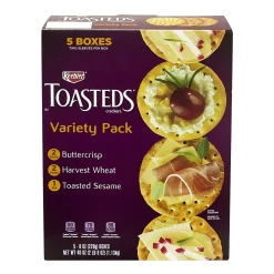 Keebler Toasteds Crackers - Variety Pack (5 Boxes of 3 Different Flavors), 40 oz, 5/Pack (22487)