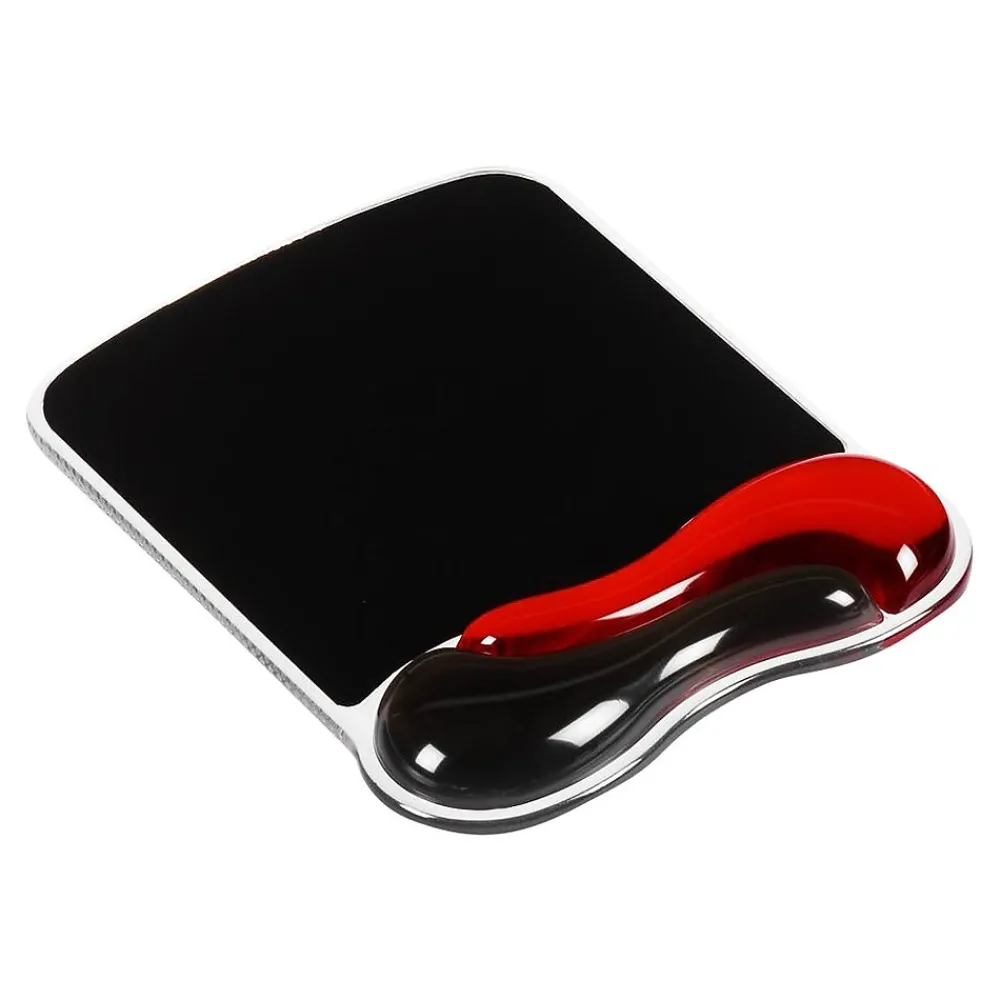 Online Kensington Duo Gel Mouse Pad/Wrist Rest Combo, Black/Red (62402)