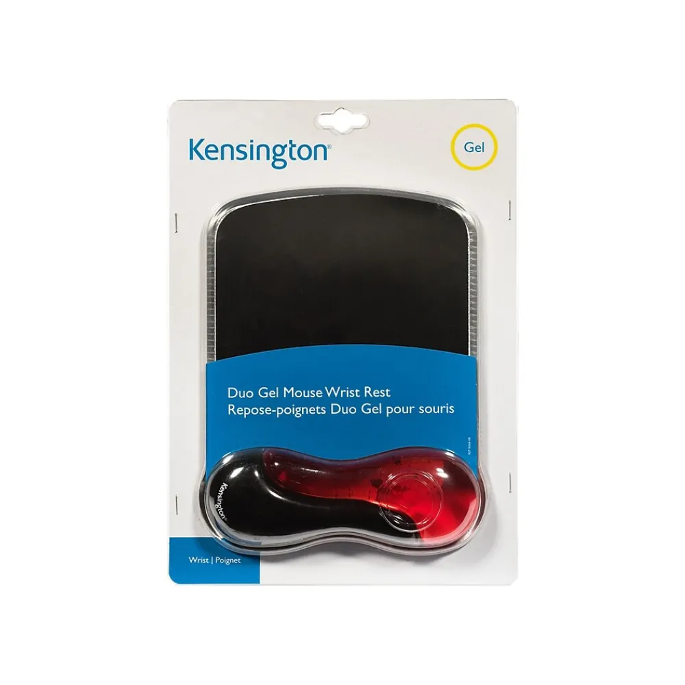 Online Kensington Duo Gel Mouse Pad/Wrist Rest Combo, Black/Red (62402)