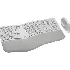 New Kensington Pro Fit K75407US Wireless Ergonomic Keyboard and Mouse Combo, Gray