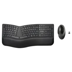 Clearance Kensington Pro Fit Wireless Ergonomic Keyboard and Optical Mouse Combo, Black (K75406US)