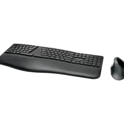 Clearance Kensington Pro Fit Wireless Ergonomic Keyboard and Optical Mouse Combo, Black (K75406US)
