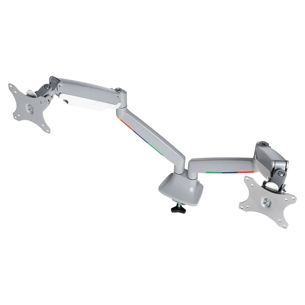 Sale Kensington SmartFit One-Touch Dual Adjustable Monitor Arm, Up to 32" Monitor, Silver Gray (K55471WW)