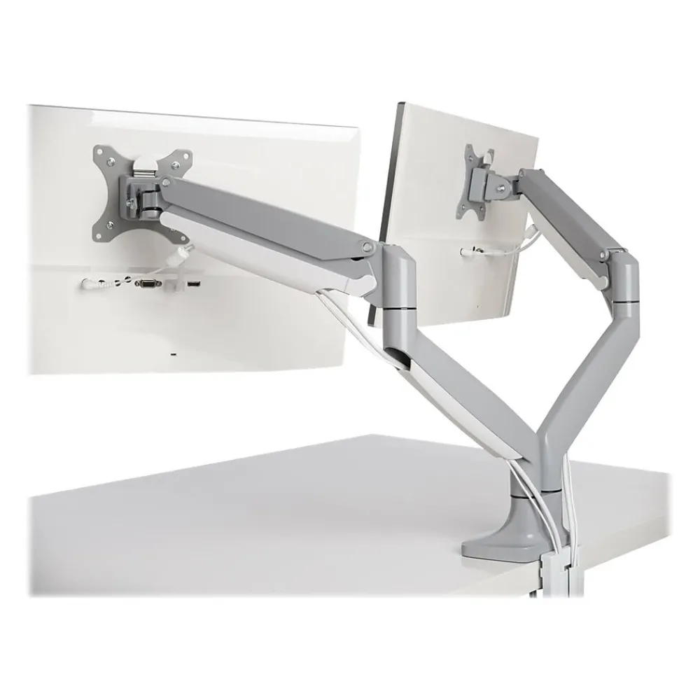 Sale Kensington SmartFit One-Touch Dual Adjustable Monitor Arm, Up to 32" Monitor, Silver Gray (K55471WW)