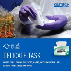 SCIENCE KIMWIPES Delicate Task Durable Fibers Cleaning Wipers, 8.4