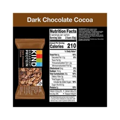 KIND Gluten-Free Dark Chocolate Cocoa Protein Breakfast Bar, 0.88 oz., 6 Bars/Box (41936)