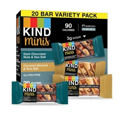 KIND Minis Gluten Free Nut Bar Variety Pack, 0.7 oz., 20 Bars/Box (PHW27964)