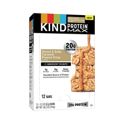 KIND Protein MAX Gluten Free Sweet & Salty Caramel Peanut Crisp Protein Bar, 2.2 oz., 12 Bars/Box (43475)