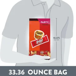 Hershey's KIT KAT and REESE'S Assorted Milk Chocolate Flavored Miniatures, Candy Party Pack, 33.36 oz (HEC40040)