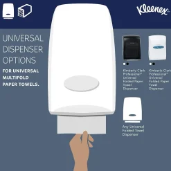 Kleenex Multifold Paper Towels, 1-ply, White, 150 Sheets/Pack, 16 Packs/Carton (01890)