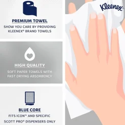Kleenex Professional Recycled Hardwound Paper Towels, 1-ply, 700 ft./Roll, 6 Rolls/Carton (25637)