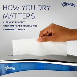 Kleenex Reveal Multifold Paper Towels, 2-Ply, White, 150 Sheets/Pack, 16 Packs/Carton (46321)