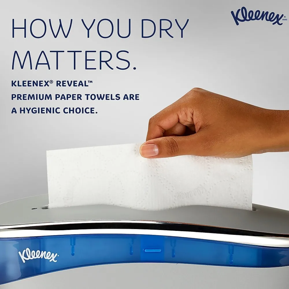Kleenex Reveal Multifold Paper Towels, 2-Ply, White, 150 Sheets/Pack, 16 Packs/Carton (46321)