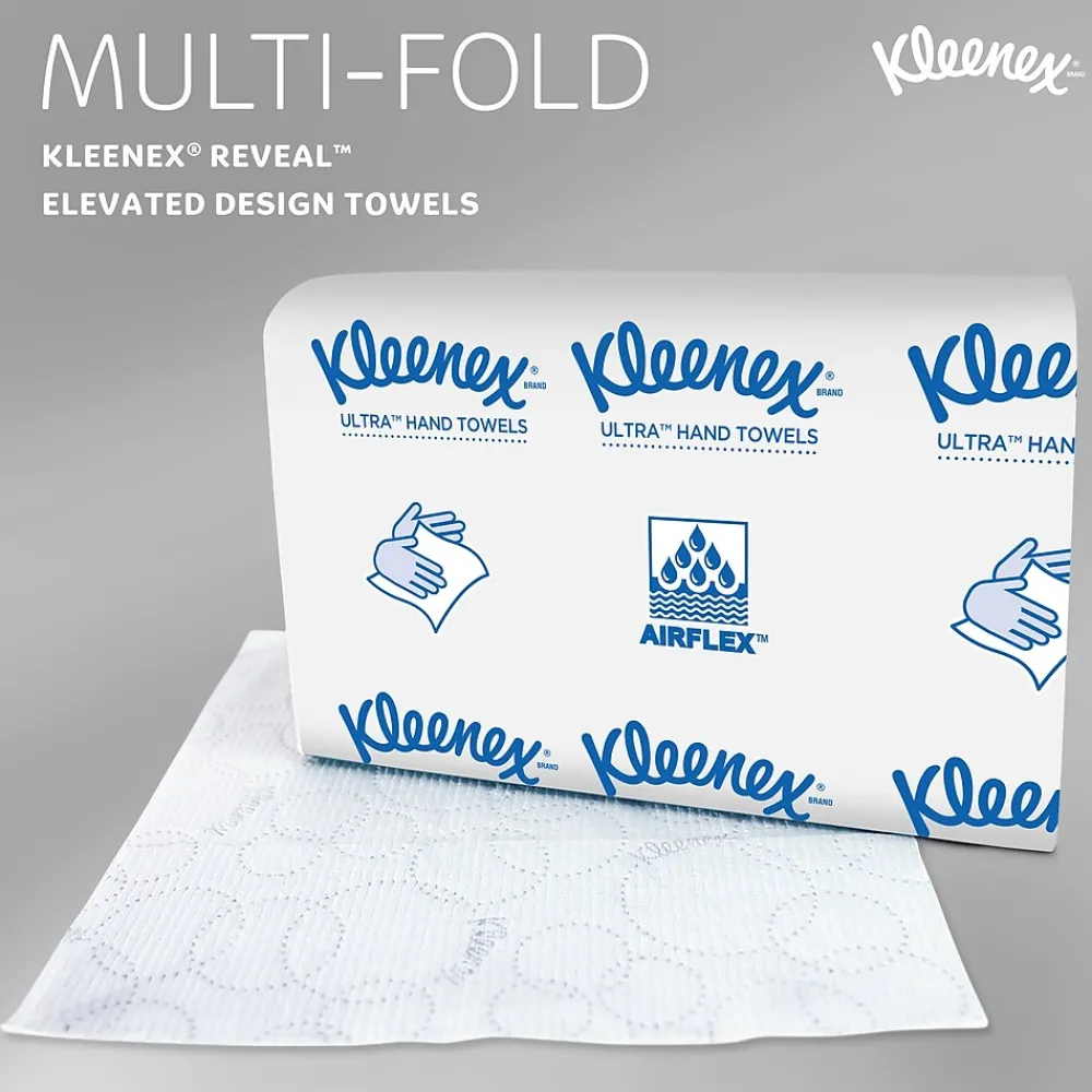 Kleenex Reveal Multifold Paper Towels, 2-Ply, White, 150 Sheets/Pack, 16 Packs/Carton (46321)
