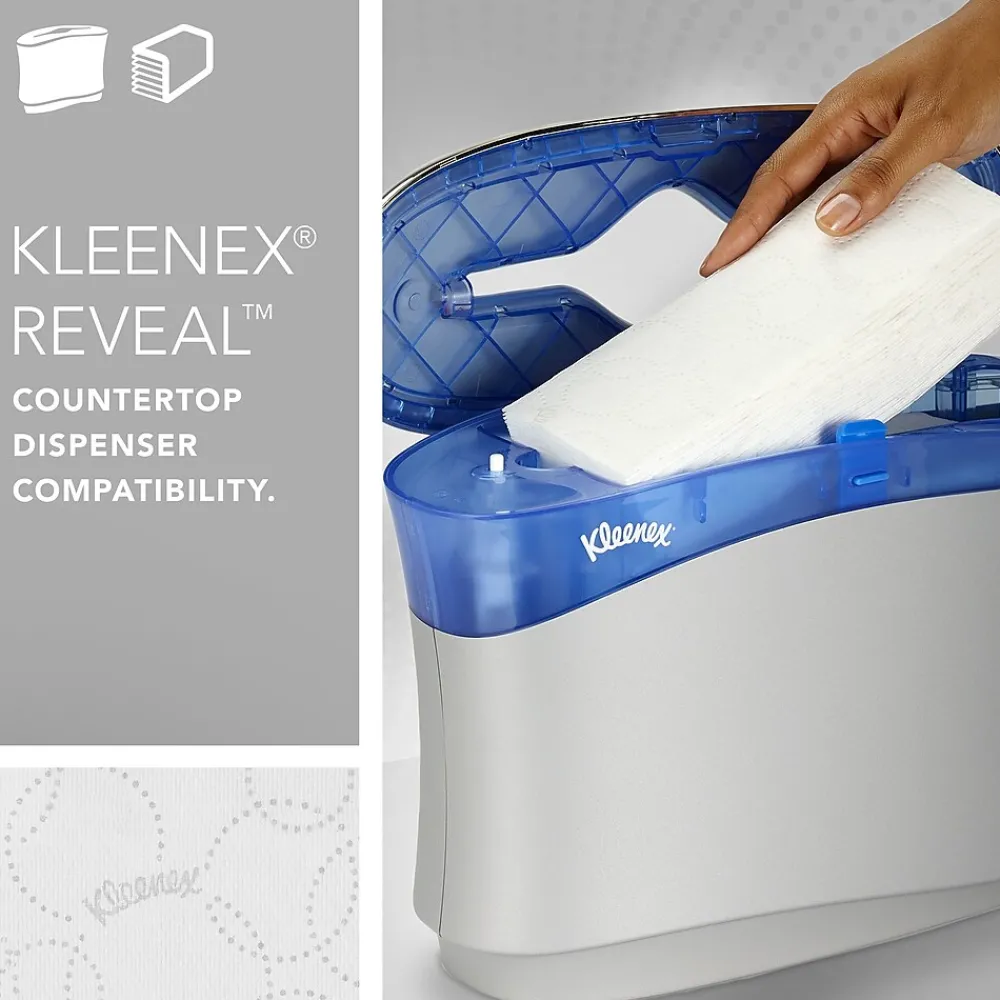 Kleenex Reveal Multifold Paper Towels, 2-Ply, White, 150 Sheets/Pack, 16 Packs/Carton (46321)