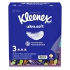 Ultra Soft Facial Tissue, 3-Ply, 120 Tissues/Box, 3 Boxes/Pack (54314)<Kleenex Discount