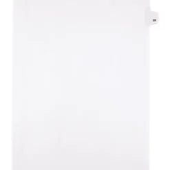 Dividers|Kleer-Fax Side-Tab Legal Index Dividers, Number 28, White, Letter, 25/Pk