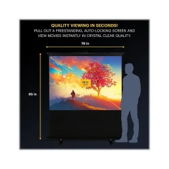 Kodak 80" Portable Manual Floor Projector Screen, Matte White/Black (RODPJSPFU80)
