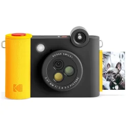 Kodak Smile+ 5 Megapixels Digital Instant Print Camera, Black/Yellow (RODSMPCAMBK)