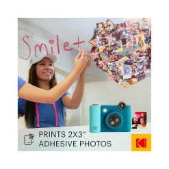 Kodak Smile+ 5 Megapixels Digital Instant Print Camera, Teal/Blue (RODSMPCAMBL)