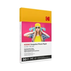 Photo Paper*Kodak Snapshot Glossy Photo Paper, 4" x 6", 50 Sheets/Pack (41304)