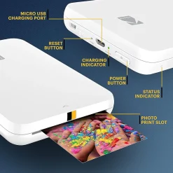 Kodak Step Slim Zero Instant Photo Printer, Single-Function, White (RODMPS20W)
