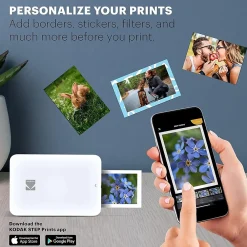 Kodak Step Slim Zero Instant Photo Printer, Single-Function, White (RODMPS20W)