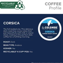 La Colombe Coffee La Colombe Corsica Coffee Keurig® K-Cup® Capsules, Dark Roast, 20/Box (5000380614)