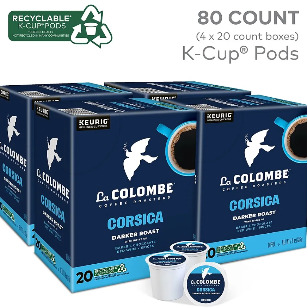 La Colombe Coffee La Colombe Corsica Coffee Keurig® K-Cup® Capsules, Dark Roast, 80/Carton (5000380614CT)