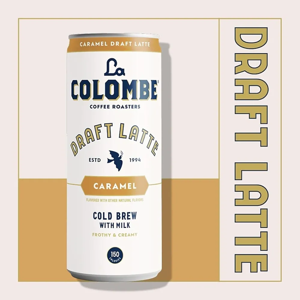 La Colombe Coffee La Colombe Draft Caramel Latte Caffeinated Cold Brew Coffee, Medium Roast, 11 oz., 12/Carton (PPPURC1216)