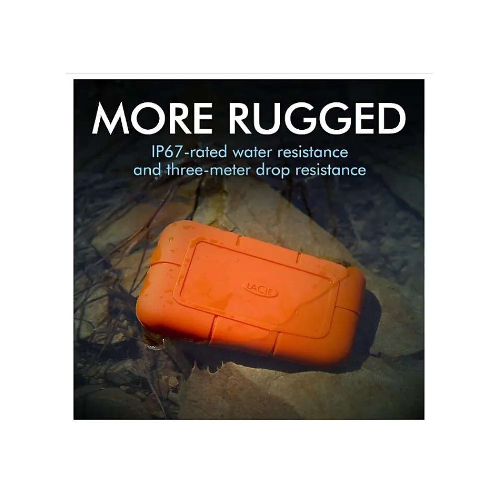 Clearance LaCie Rugged SSD STHR500800 500GB USB 3.1 Gen 2 / Thunderbolt 3 External Solid State Drive