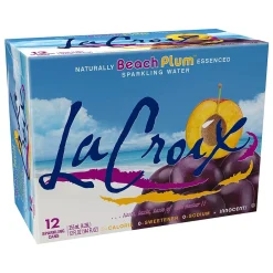 Lacroix Beach Plum Sparkling Seltzer Water, 12 Fl. Oz., 12 Cans/Pack, 2 Packs/Carton (15021762)