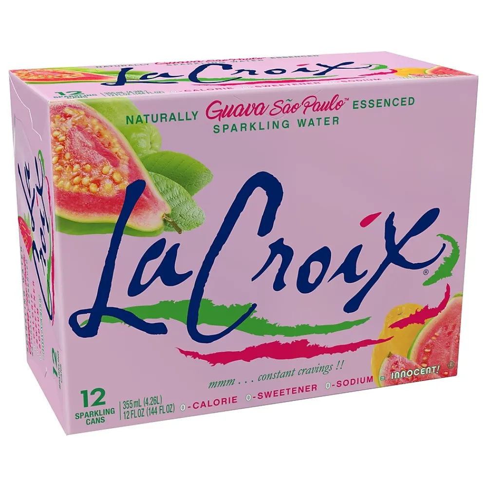 Lacroix Guava Sao Paulo Sparkling Seltzer Water, 12 Fl. Oz., 12 Cans/Pack, 2 Packs/Carton (15021761)
