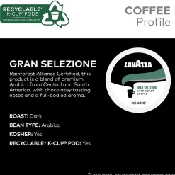 Lavazza Gran Selezione Coffee Keurig® K-Cup® Pods, Dark Roast, 22/Box (6006)