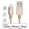 LAX Apple MFi Certified Lightning to USB Cable for Charge Sync 6ft, Gold<LAX Gadgets Clearance