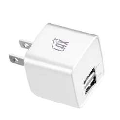 LAX Dual USB Port Wall Charger 2.4A for Smartphones, White (LAX2PORTWALLWHT)<LAX Gadgets Online