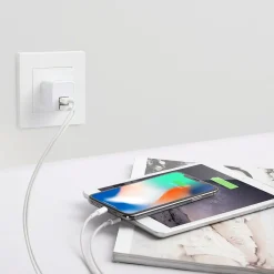 LAX Dual USB Port Wall Charger 2.4A for Smartphones, White (LAX2PORTWALLWHT)<LAX Gadgets Online