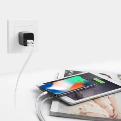 LAX Dual USB Port Wall Charger 2.4A for Smartphones, Black (LAX2PORTWALLWHT)<LAX Gadgets Outlet