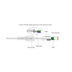 Lightning to USB Cable for iPhone/iPad/iPod touch, Silver (LX-4SL)<LAX Gadgets Outlet