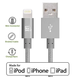 Lightning USB Cable for iPhone/iPad/iPod Touch, Space Gray (lghtcblMFi4ft-gry)<LAX Gadgets New