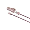 MFI Certified 6ft Charger with Car Charger Rose Gold (MFICAR6FT-ROS)<LAX Gadgets Best