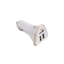 LAX 3-USB Port Car Charger 4.8A for Smartphones - White (LAX3PORTCAR-WHT)<LAX Gadgets Online